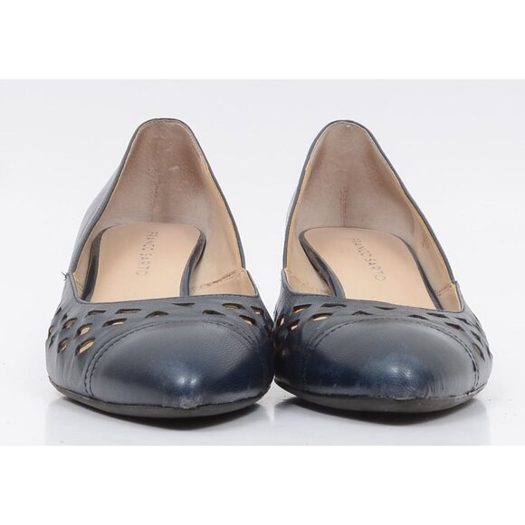 Franco Sarto Womens 8M Rambler Blue Leather Low Heel Pointed Toe Pumps Shoes - Picture 6 of 10
